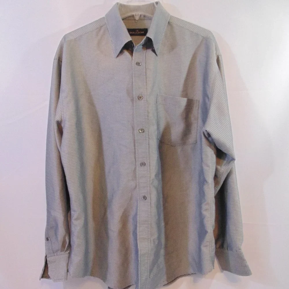 Bugatchi uomo gray Long sleeve button down shirt Large - Picture 1 of 5